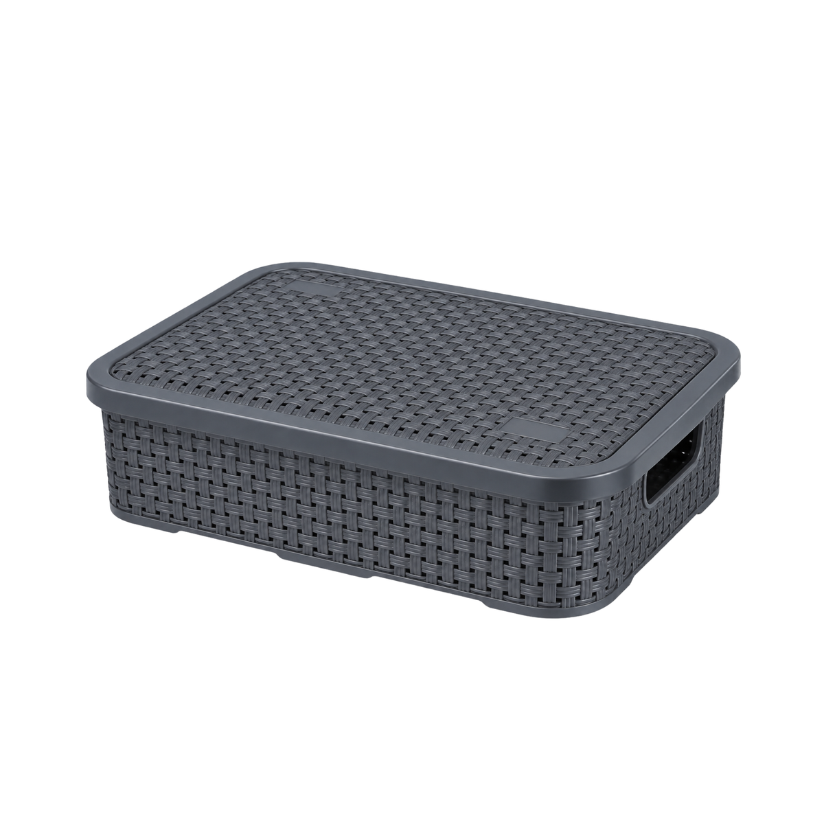 CESTO ORGANIZADOR RATTAN C/ TAMPA BAIXO PEQUENO NITRON