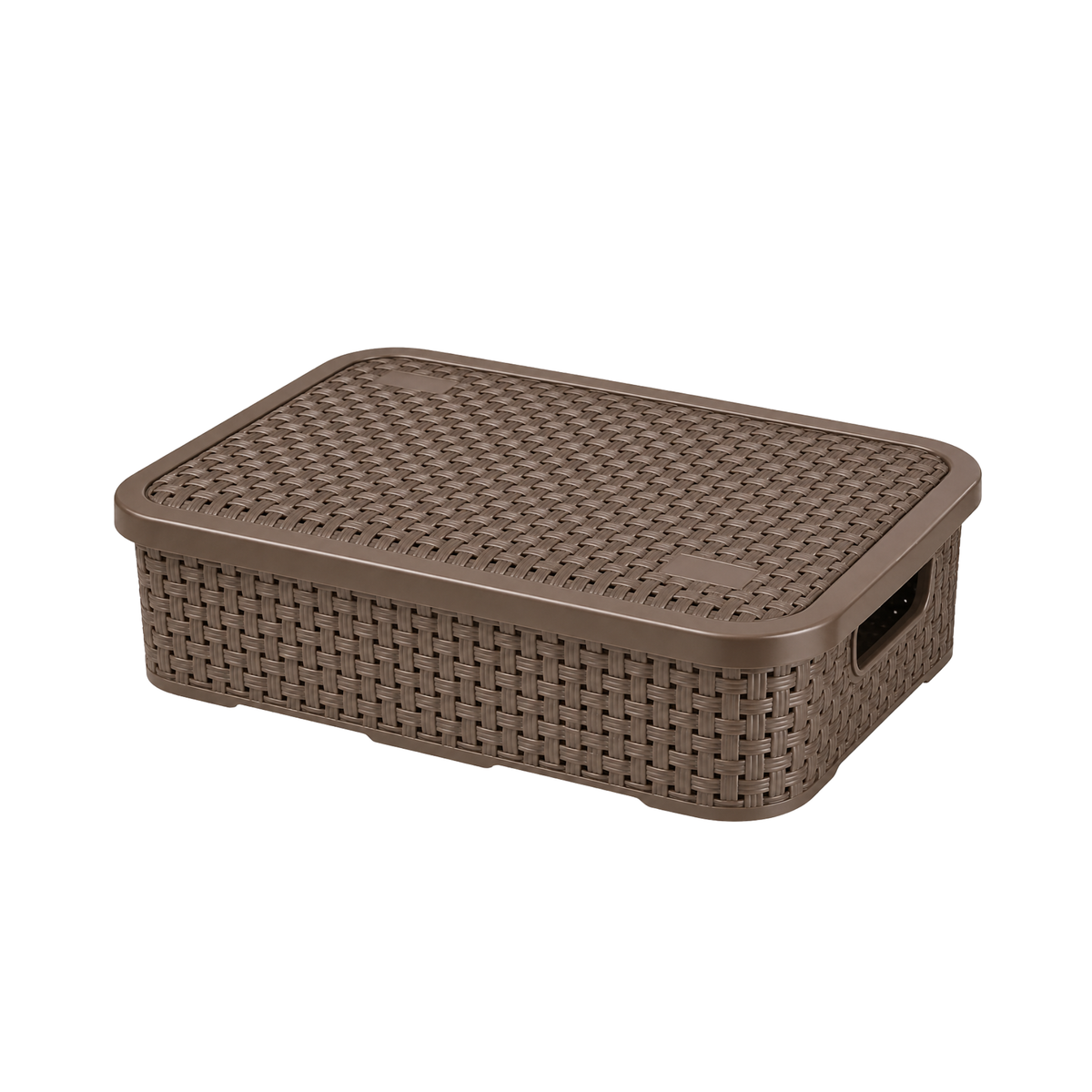 CESTO ORGANIZADOR RATTAN C/ TAMPA BAIXO PEQUENO NITRON