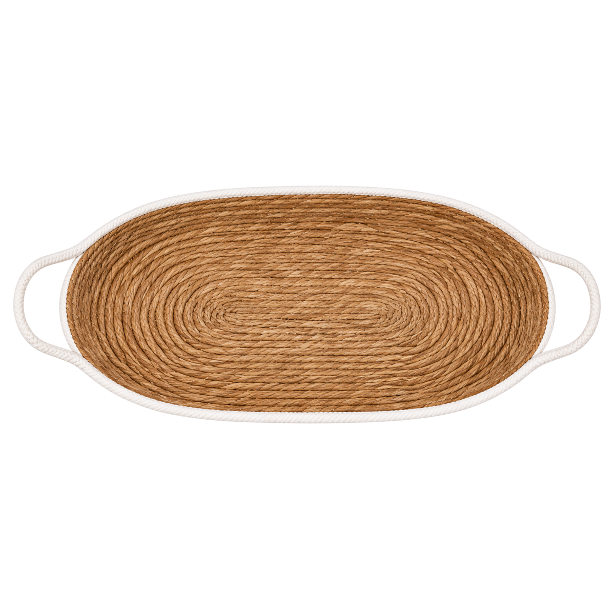 CESTO DE FIBRA NATURAL E ALGODÃO C/ ALÇA BRANCO PARAMOUNT