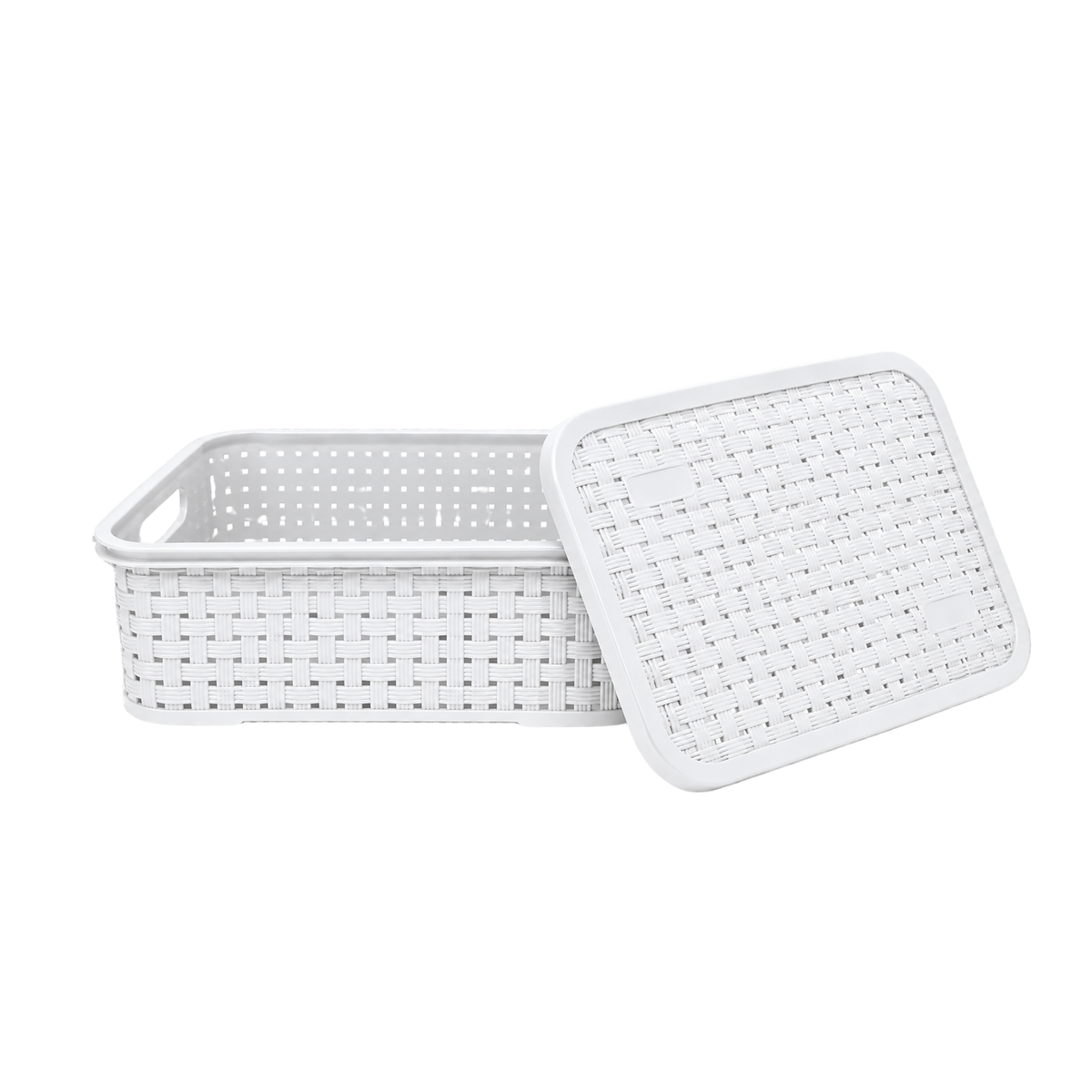 CESTO ORGANIZADOR RATTAN C/ TAMPA BAIXO PEQUENO NITRON