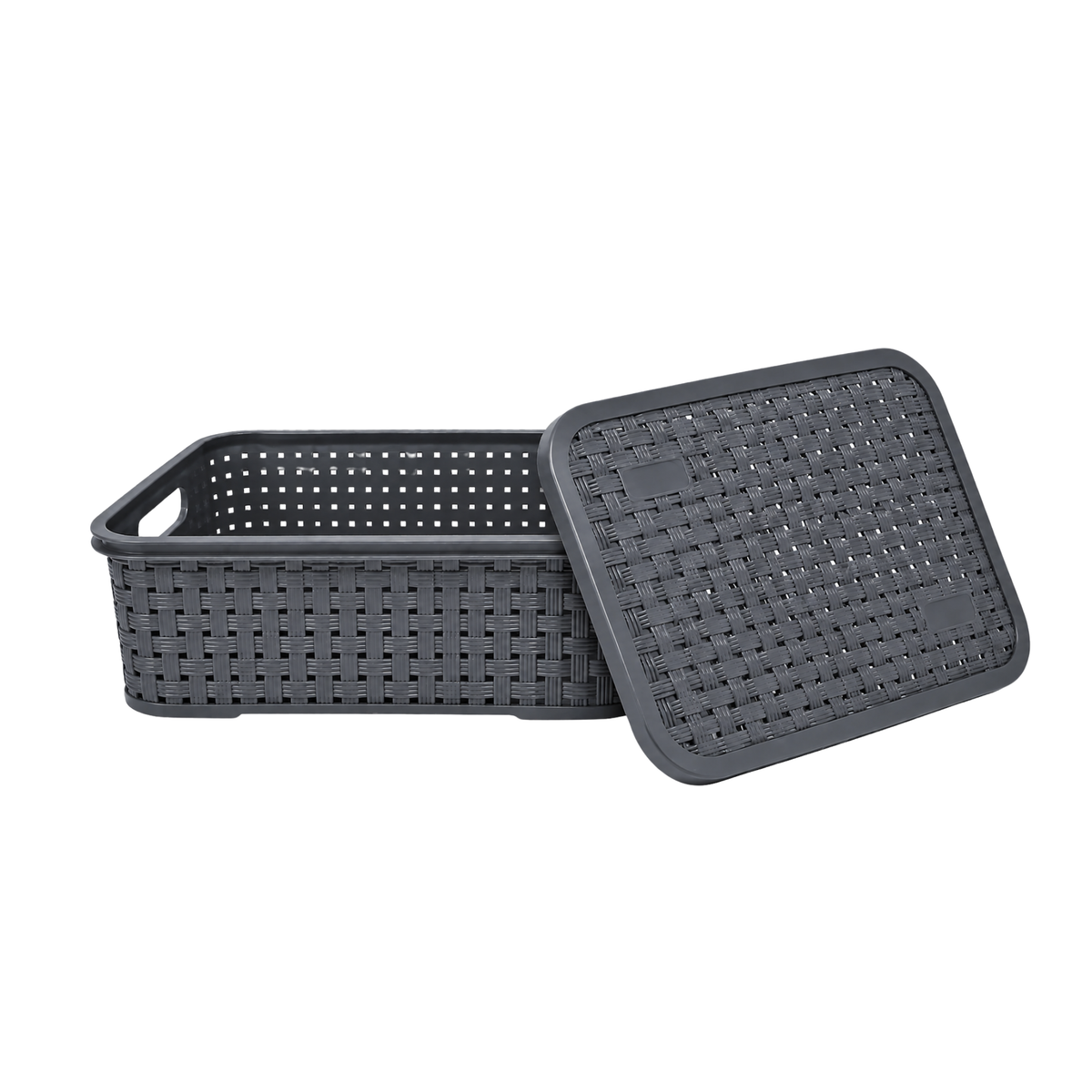 CESTO ORGANIZADOR RATTAN C/ TAMPA BAIXO PEQUENO NITRON