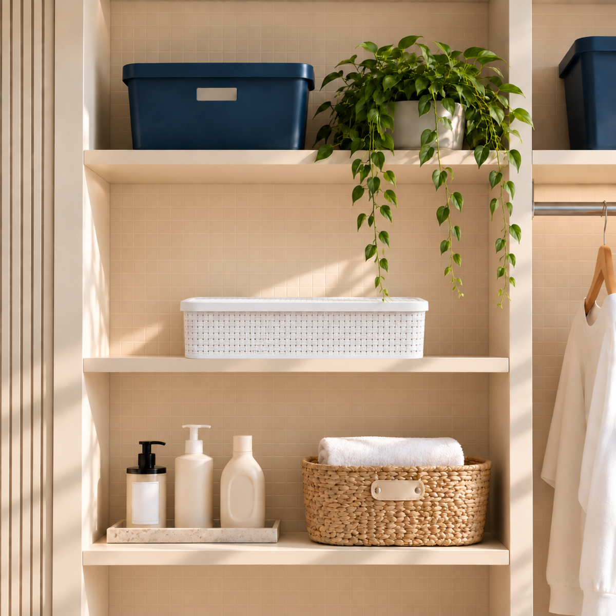 CESTO ORGANIZADOR RATTAN C/ TAMPA BAIXO GRANDE NITRON