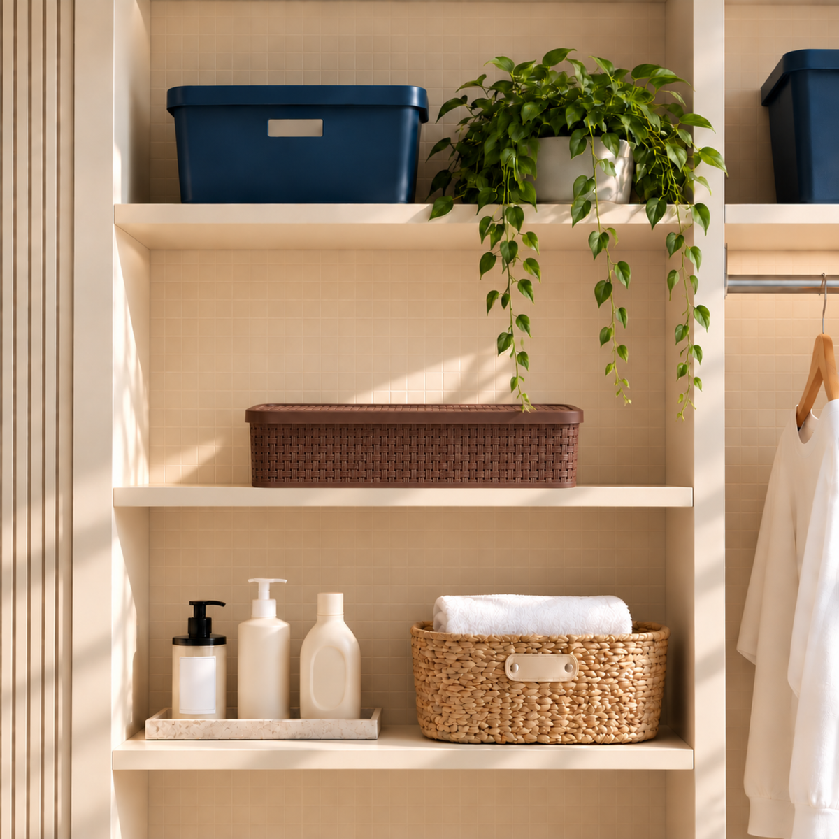 CESTO ORGANIZADOR RATTAN C/ TAMPA BAIXO GRANDE NITRON