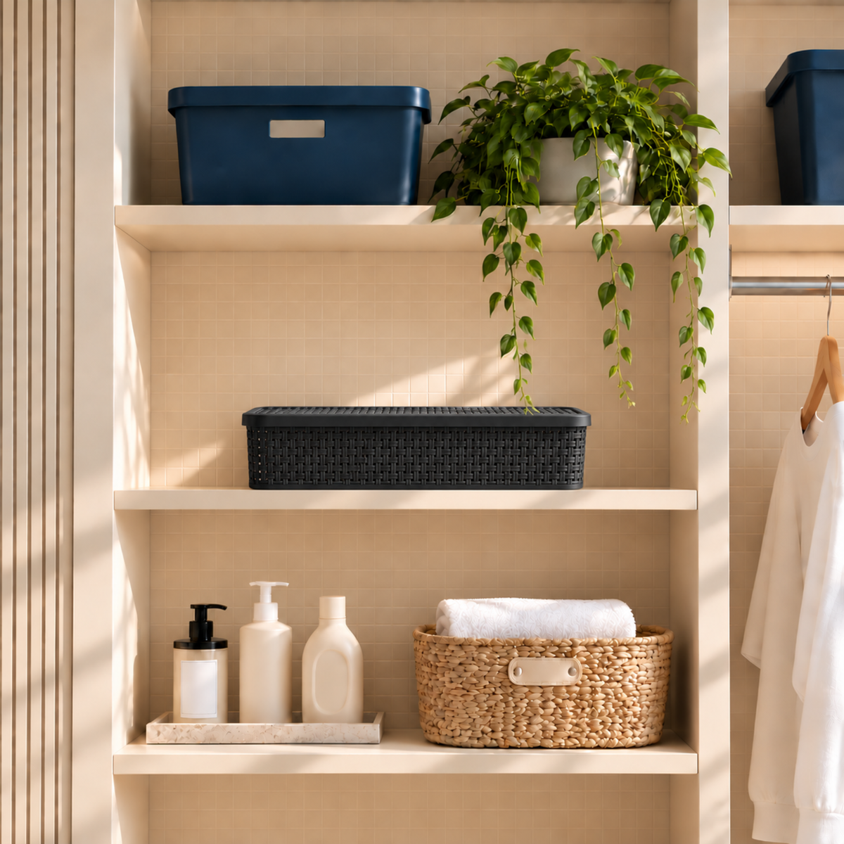 CESTO ORGANIZADOR RATTAN C/ TAMPA BAIXO GRANDE NITRON