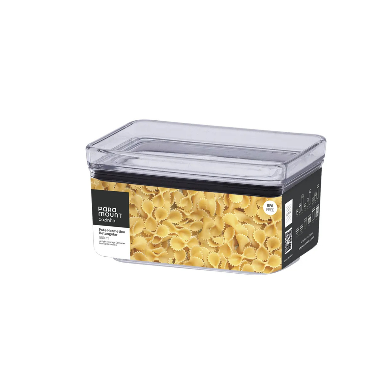 POTE HERMÉTICO RETANGULAR 580 ML LUMINI PARAMOUNT