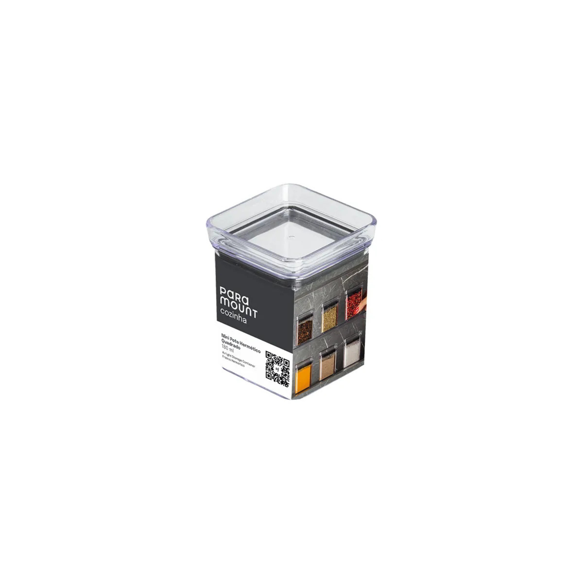 MINI POTE HERMÉTICO QUADRADO 180 ML LUMINI PARAMOUNT
