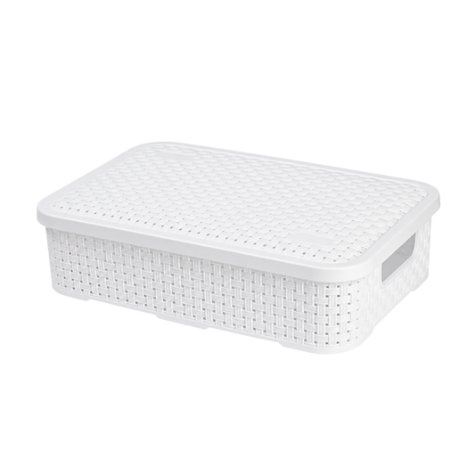 CESTO ORGANIZADOR RATTAN C/ TAMPA BAIXO MÉDIO NITRON