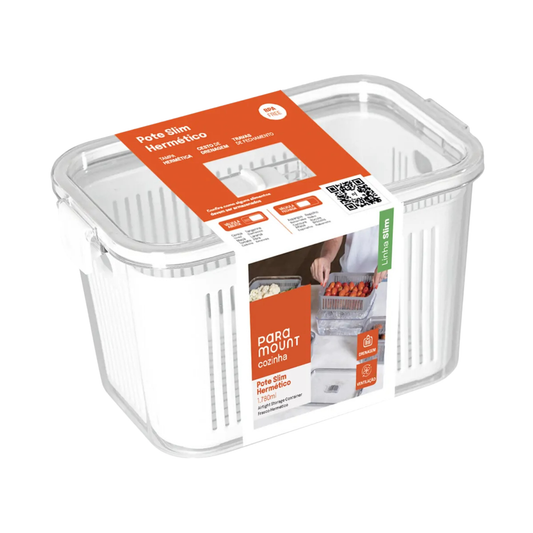 POTE SLIM HERMÉTICO 1.780 ML C/ CESTO DE DRENAGEM PARAMOUNT