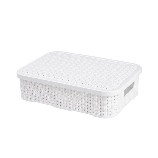CESTO ORGANIZADOR RATTAN C/ TAMPA BAIXO PEQUENO NITRON