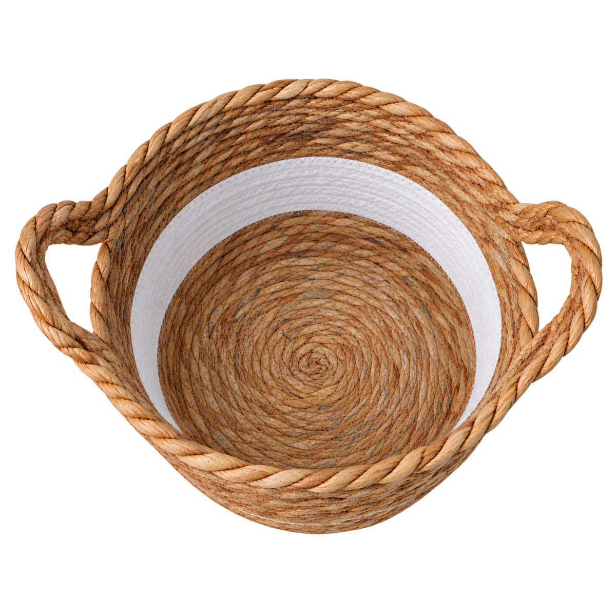 CESTO DE FIBRA NATURAL C/ ALÇA BRANCO PARAMOUNT