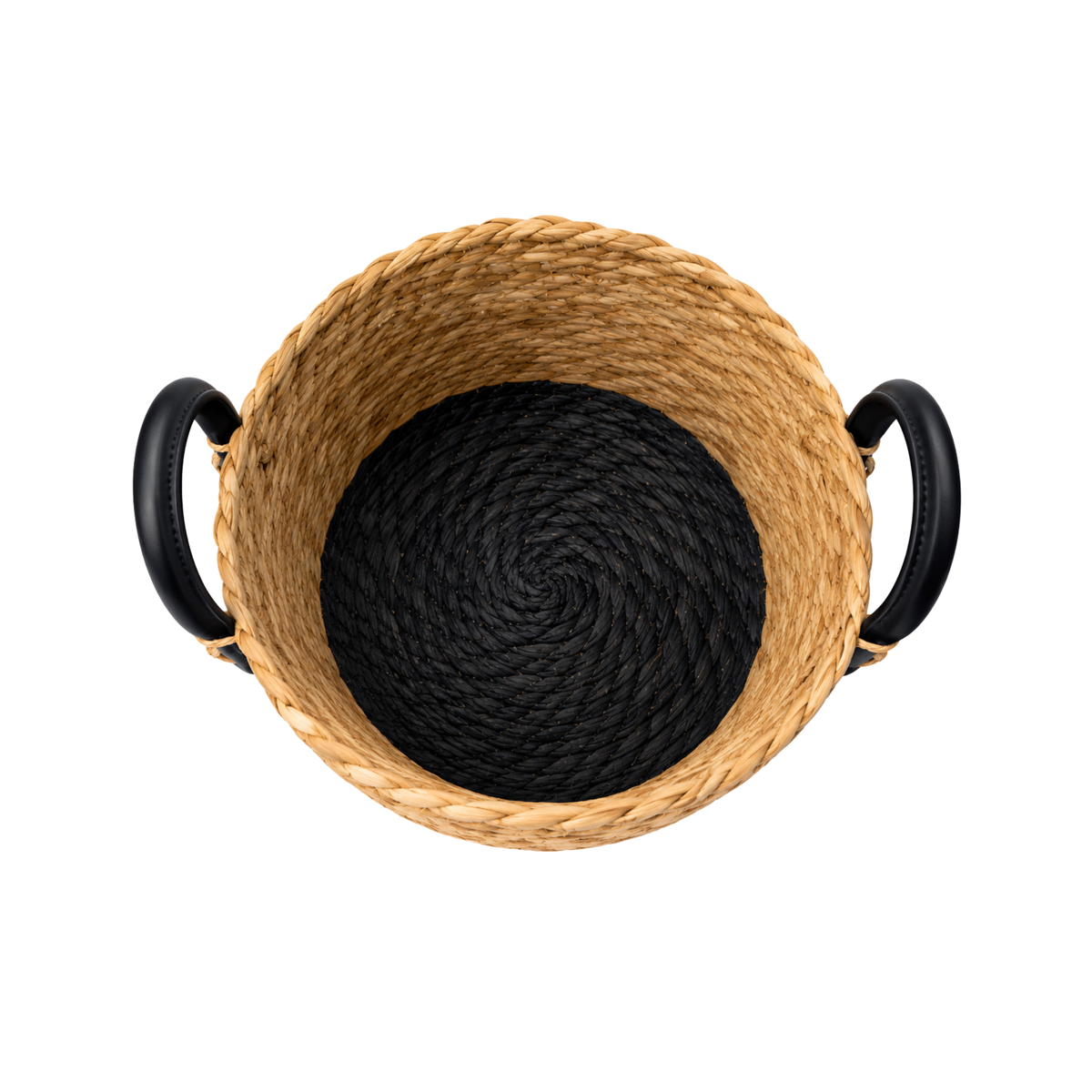 CESTO DE FIBRA NATURAL C/ ALÇA PRETO PARAMOUNT