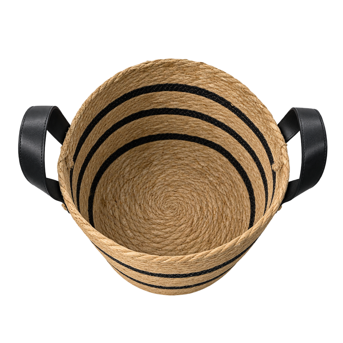 CESTO DE FIBRA NATURAL C/ ALÇA PRETO PARAMOUNT