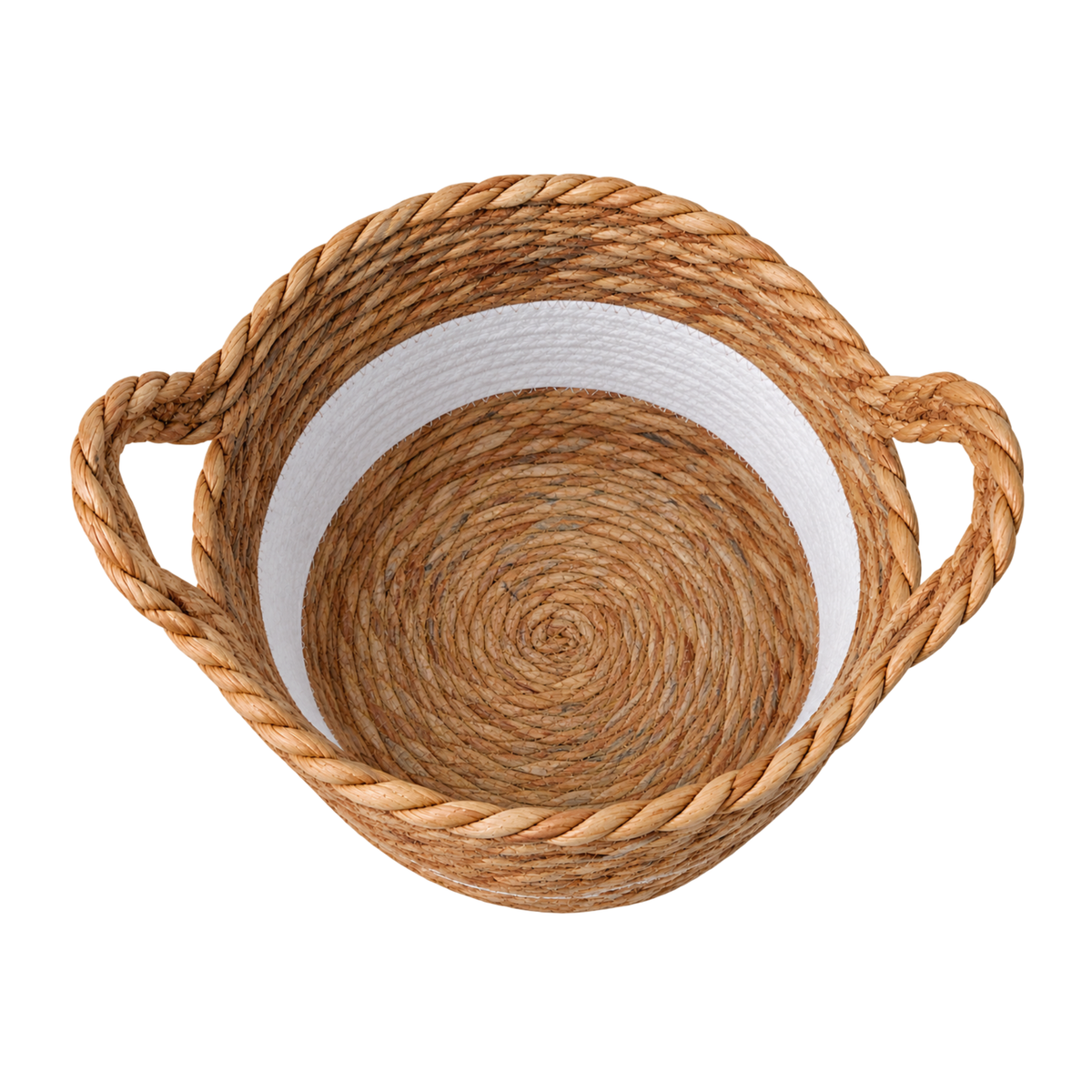 CESTO DE FIBRA NATURAL C/ ALÇA BRANCO PARAMOUNT