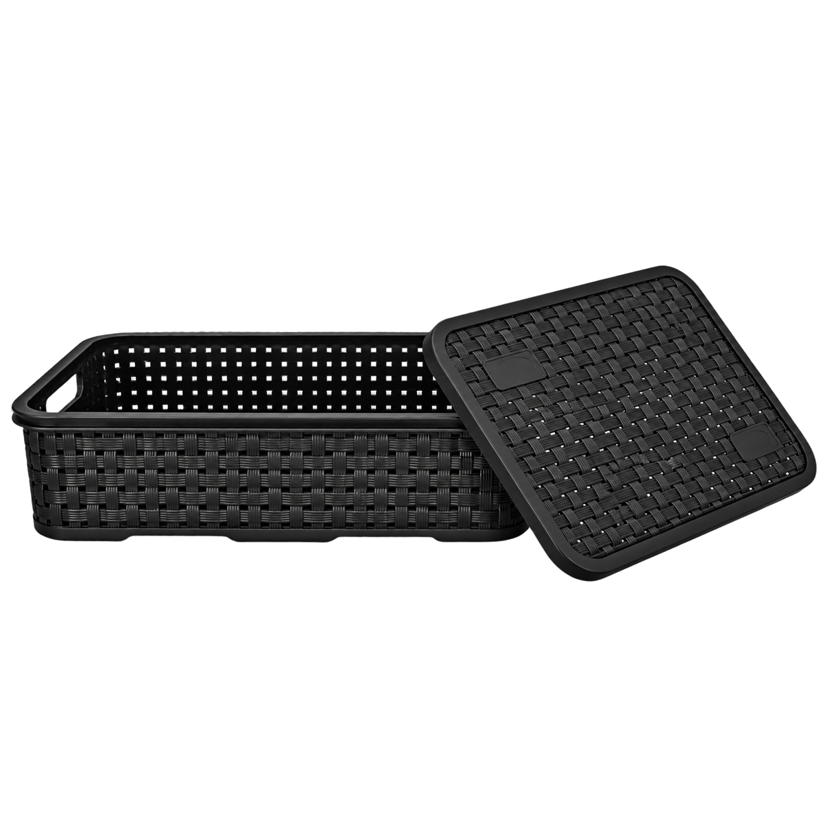 CESTO ORGANIZADOR RATTAN C/ TAMPA BAIXO GRANDE NITRON