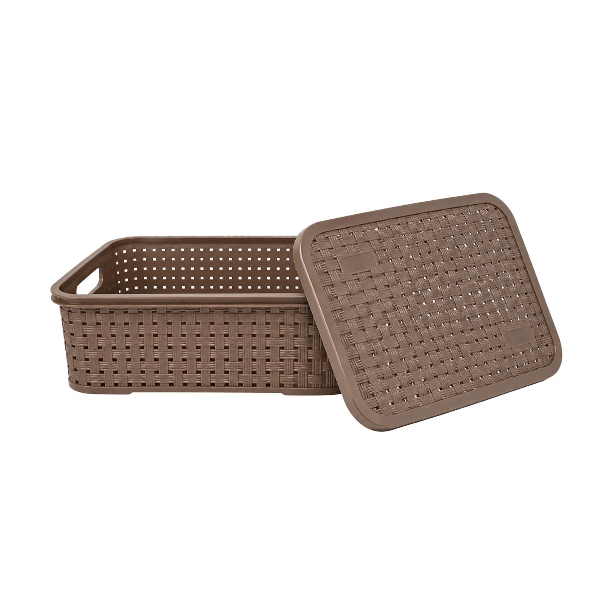 CESTO ORGANIZADOR RATTAN C/ TAMPA BAIXO PEQUENO NITRON
