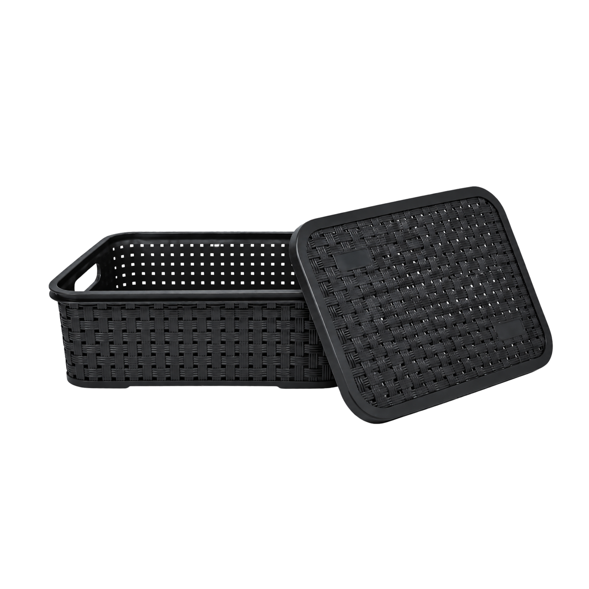 CESTO ORGANIZADOR RATTAN C/ TAMPA BAIXO PEQUENO NITRON